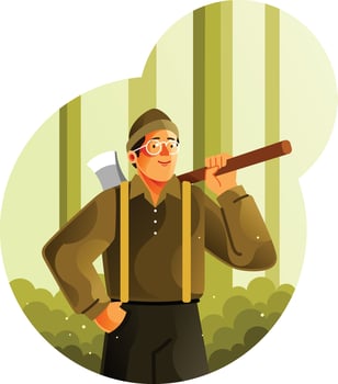 Woodcutter in the forest vector