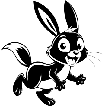 Minimalist Black Rabbit Design with Long Ears. . png