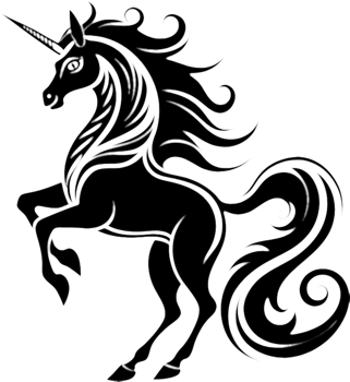 Spiraled Horn Unicorn Stencil for Party Decor. . png