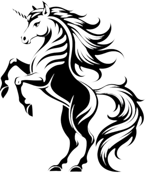 Intricate Black Unicorn Stencil for Paper Crafts. . png