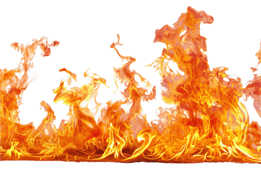 Blazing flames creating high heat energy. png