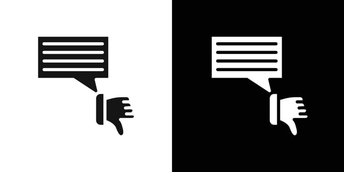 bad feedback icon Flat set outline vector