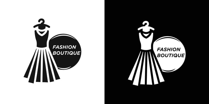 Fashion boutique icon Flat set outline vector