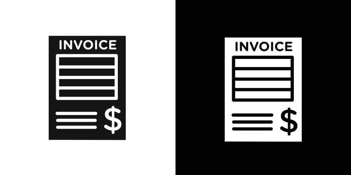 Invoice icon Flat set outline vector