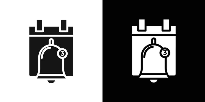 Notification reminder icon Flat set outline vector