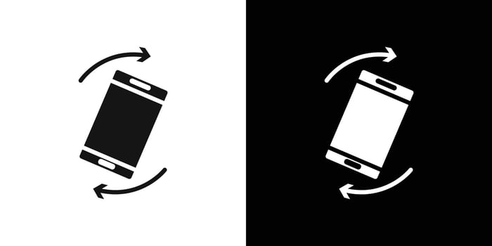 rotate phone icon Flat set outline vector