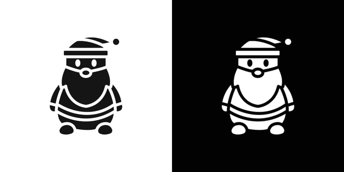 Santa Claus icon Flat set outline vector