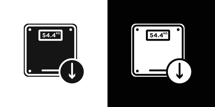 Weight loss icon Flat set outline vector