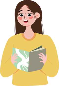 A woman holding a book and smiling png