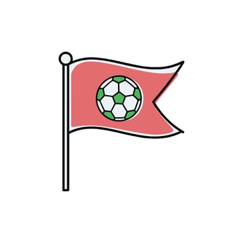 Illustration of soccer ball flag waving vector
