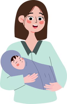 Happy Mom Holding Baby with Love and Joy png