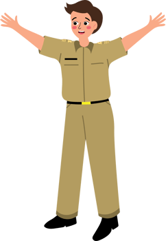 Male Teacher in Uniform Celebrating Teachers Day png