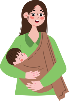 Young Mother Cuddling Her Baby png