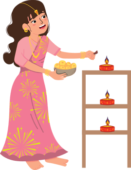 Lighting Candles or Diyaa on Diwali Night for Festival of Lights Celebration png