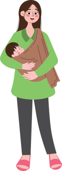 Loving Mom Holding Her Newborn Baby png