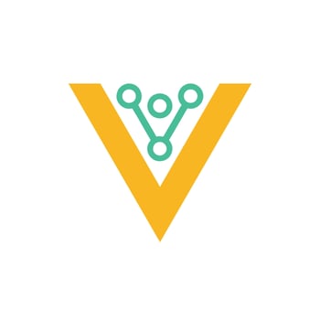 Illustration of the Letter V Logo with a Technology Network Symbol vector