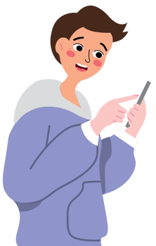 Man Relaxing at Home While Using Smartphone png