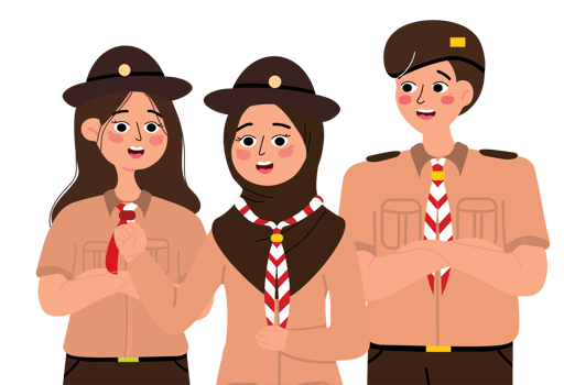 Group of Scout Kids Celebrating Scout Day png