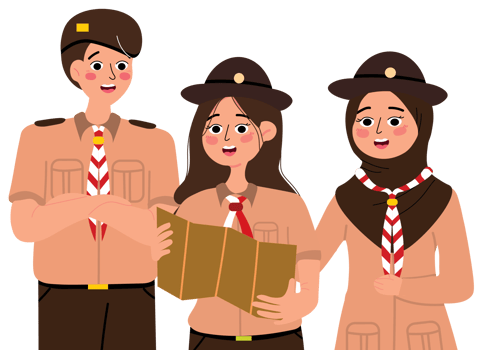 Scout Day Celebration with Group of Children png
