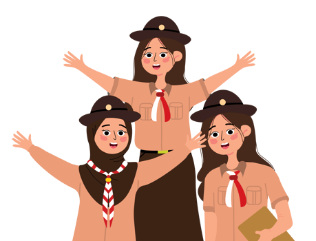 Team of Kids Wearing Scout Uniform in Nature png