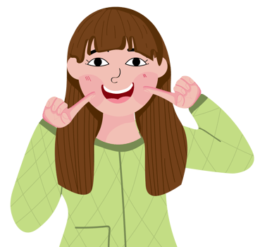 Girl Spreading Happiness with Her Smile png