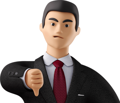 A cartoon man in a suit and tie giving a thumbs up png