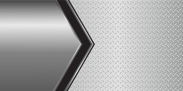Illustration of a silver-gray metallic surface with a shiny diamond plate texture and 3D polished chrome finish. vector
