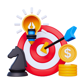 A target with a lightbulb and a dollar sign png