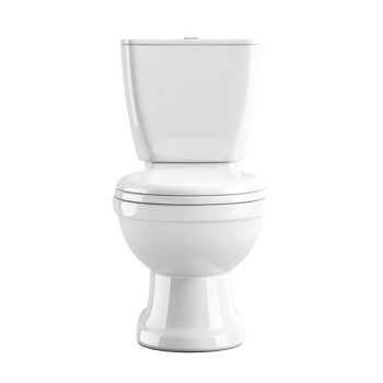 White toilet bowl front view isolate on transparency background png