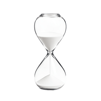 Empty hourglass isolate on transparency background png