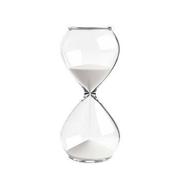 Empty hourglass isolate on transparency background png
