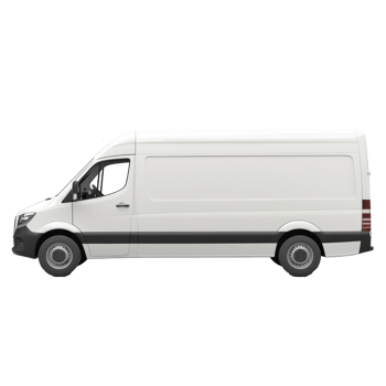 3D Logistic Van side view isolate on transparency background png