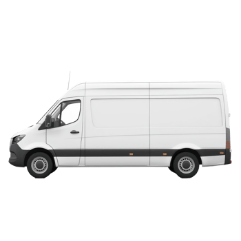 3D Logistic Van side view isolate on transparency background png
