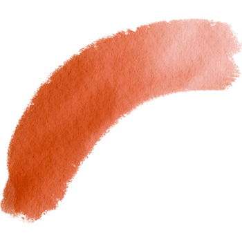 Orange stroke transitioning from rugged to gentle watercolor tones png