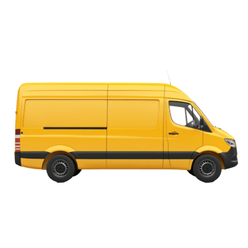 3D Logistic Van side view isolate on transparency background png