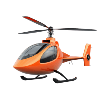 3D Gyroplane side view isolate on transparency background png