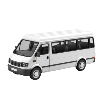 3d Minibus isolate on transparency background png