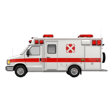 3d Emergency Ambulance side view isolate on transparency background png