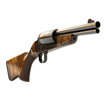 3D Shotgun side view isolate on transparency background png