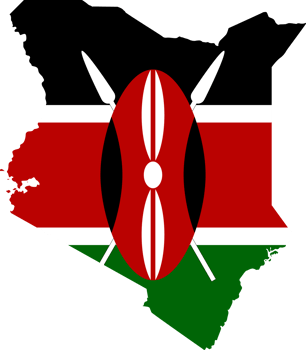 Kenya flag pattern on country map png