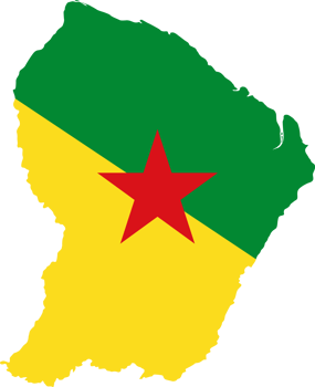 French Guiana flag pattern on country map png