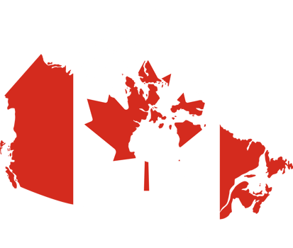 Canada flag pattern on country map png