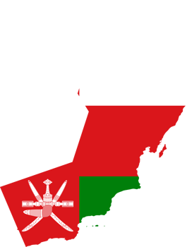 Oman flag pattern on country map png