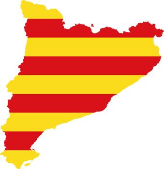 Catalonia flag pattern on country map png