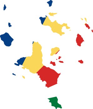 Seychelles flag pattern on country map png