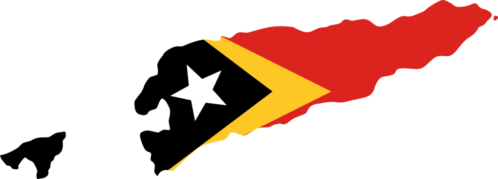 Timor-Leste flag pattern on country map png
