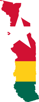 Togo flag pattern on country map png