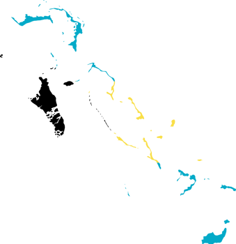 Bahamas flag pattern on country map png