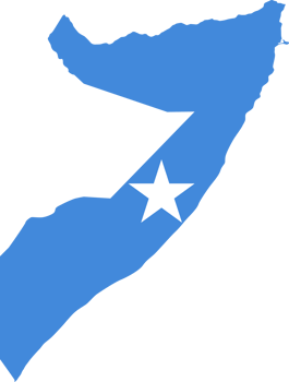 Somalia flag pattern on country map png
