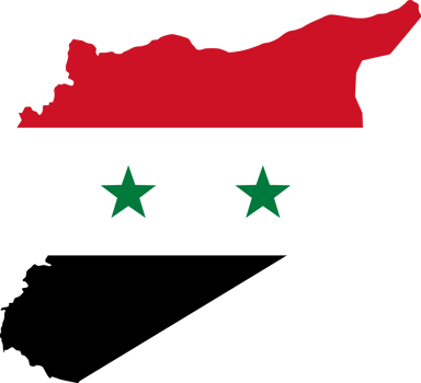 Syria flag pattern on country map png
